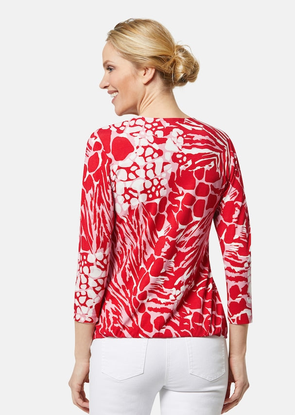 Dam Blus Wrap V-Hals 3/4 Ärmar Viskos Elastan-2
