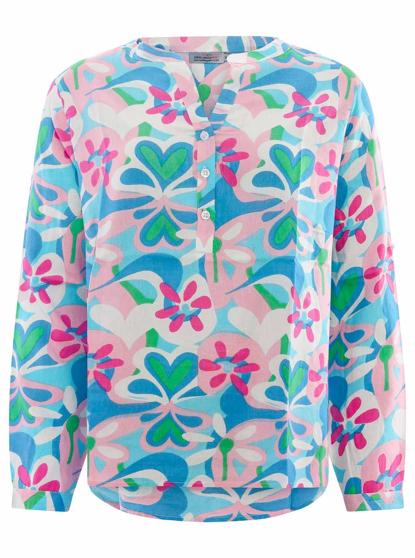 Blus Dam V-hals Långärmad Avslappnad Polyester Exklusiv Design-1