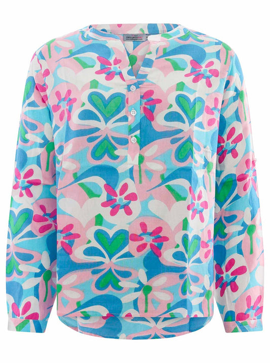 Blus Dam V-hals Långärmad Avslappnad Polyester Exklusiv Design-1