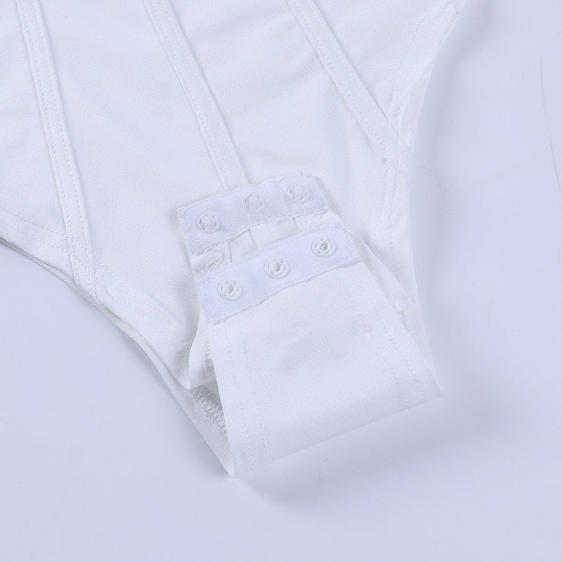 Dam Bodysuit Med Korsade Bärare Polyester Tätt Sittande-6