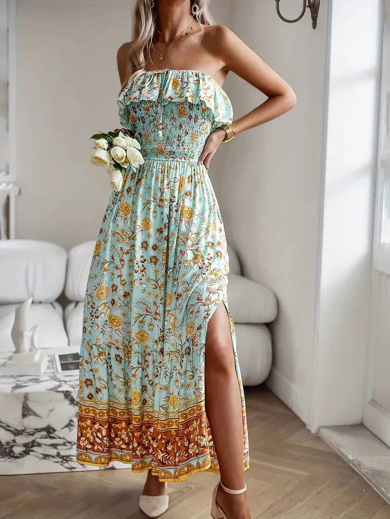 Variant image for Maxiklänning Dam Blommig Viskos Elegant Maxi Dress-5