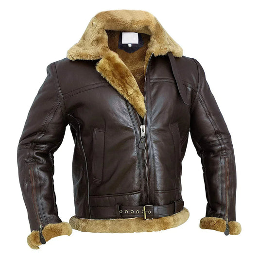 Herrjacka Vinter i Shearling med Justerbara Remmar och Dragkedja â Elegant och Varm för Kalla Dagar 1