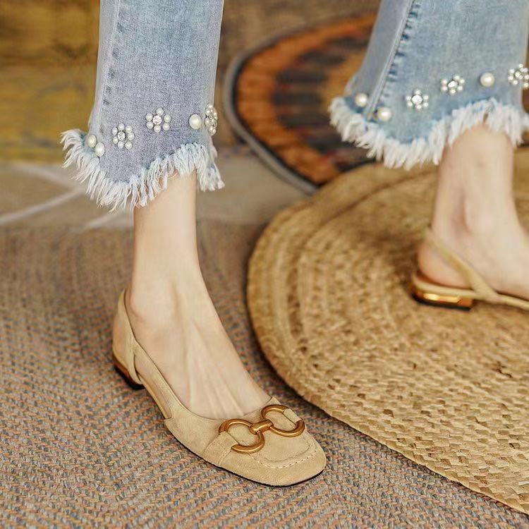 Dam Slingbacks Elegant Mocka med Stängd Tå-5