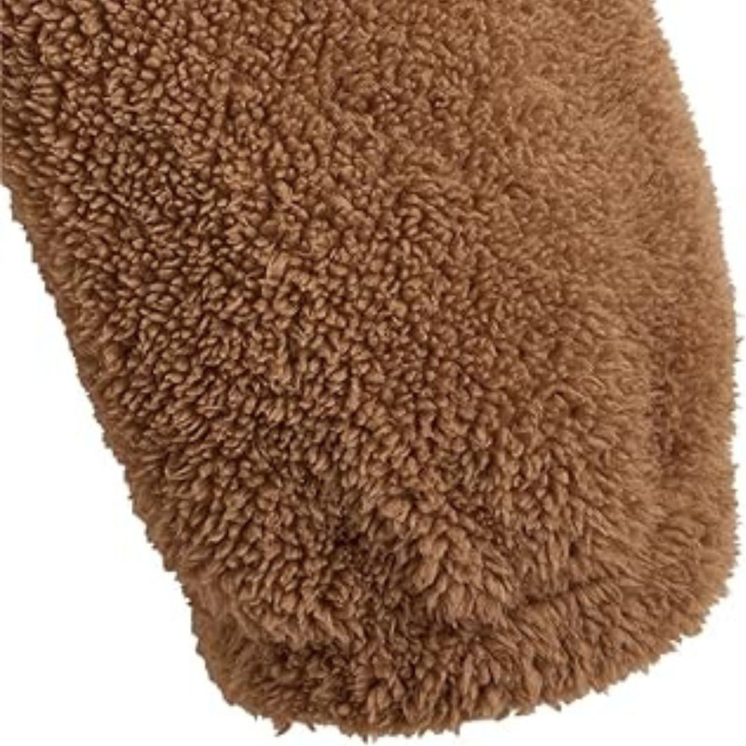 Kvinnors Hoodie Fluffig Med Björnöron Lång Ärmar Polyester Bomull-4