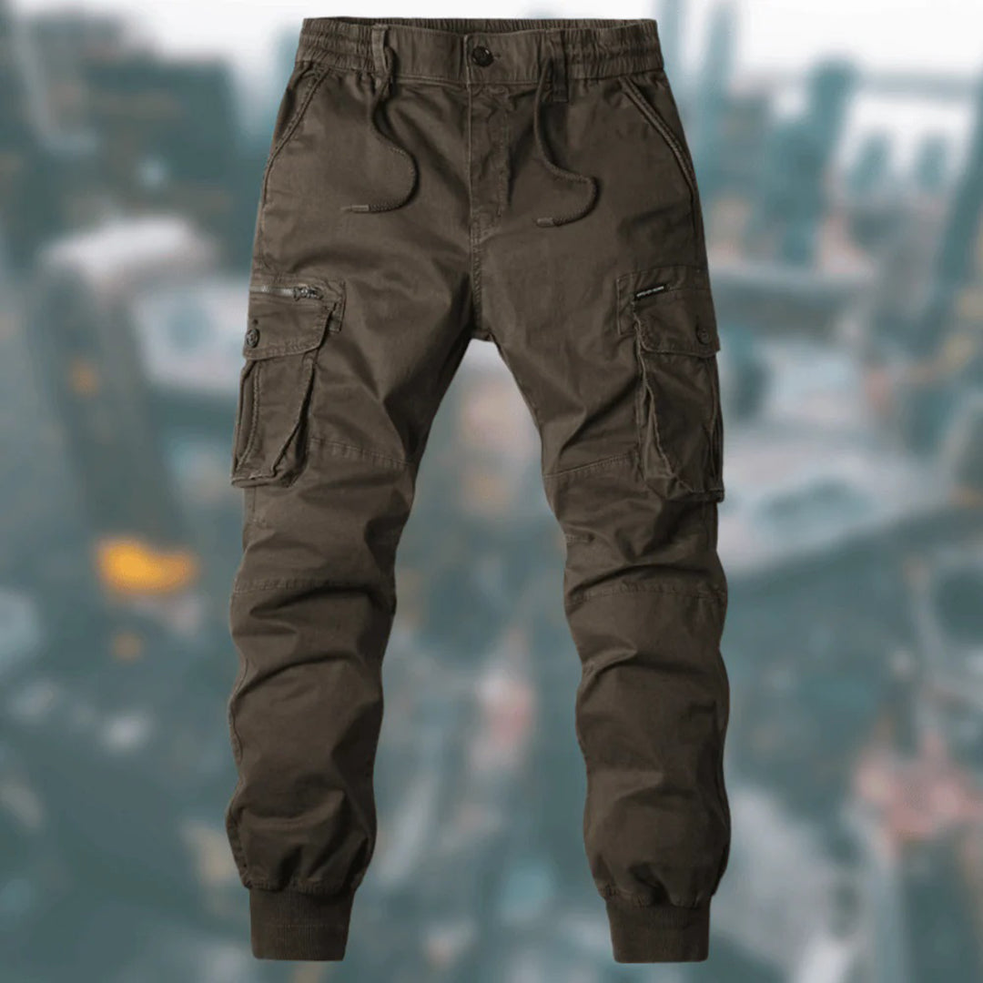 Herr Cargo Byxor med Flera Fickor och Hållbart Material – Modern och Bekväm Silhuett 11