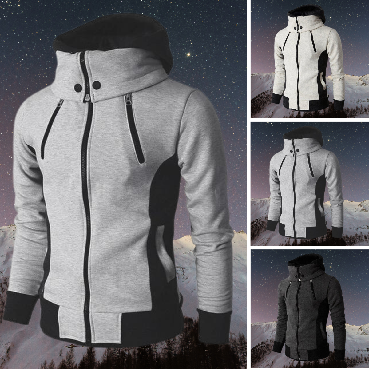 Damer Fleece Hoodiejacka Sjal Krage Polyester Smal Passform 2
