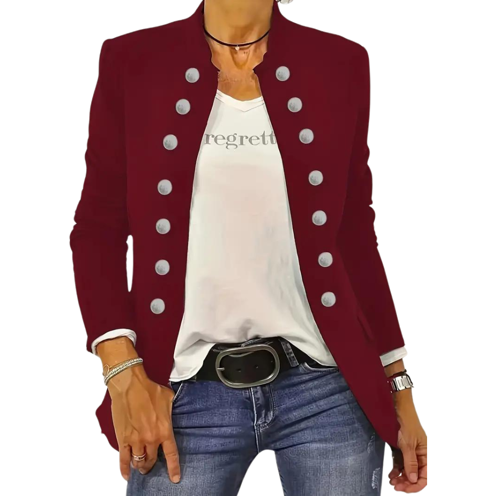 Variant image for Dam Blazer Klassisk Stil med Knappar Högkvalitativt Tyg-6
