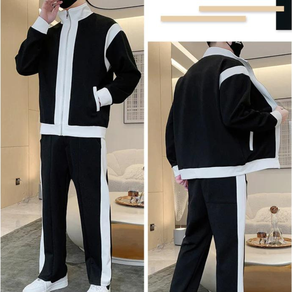 Herr Fritidsdräkt Avslappnad Mjuk Polyester-4