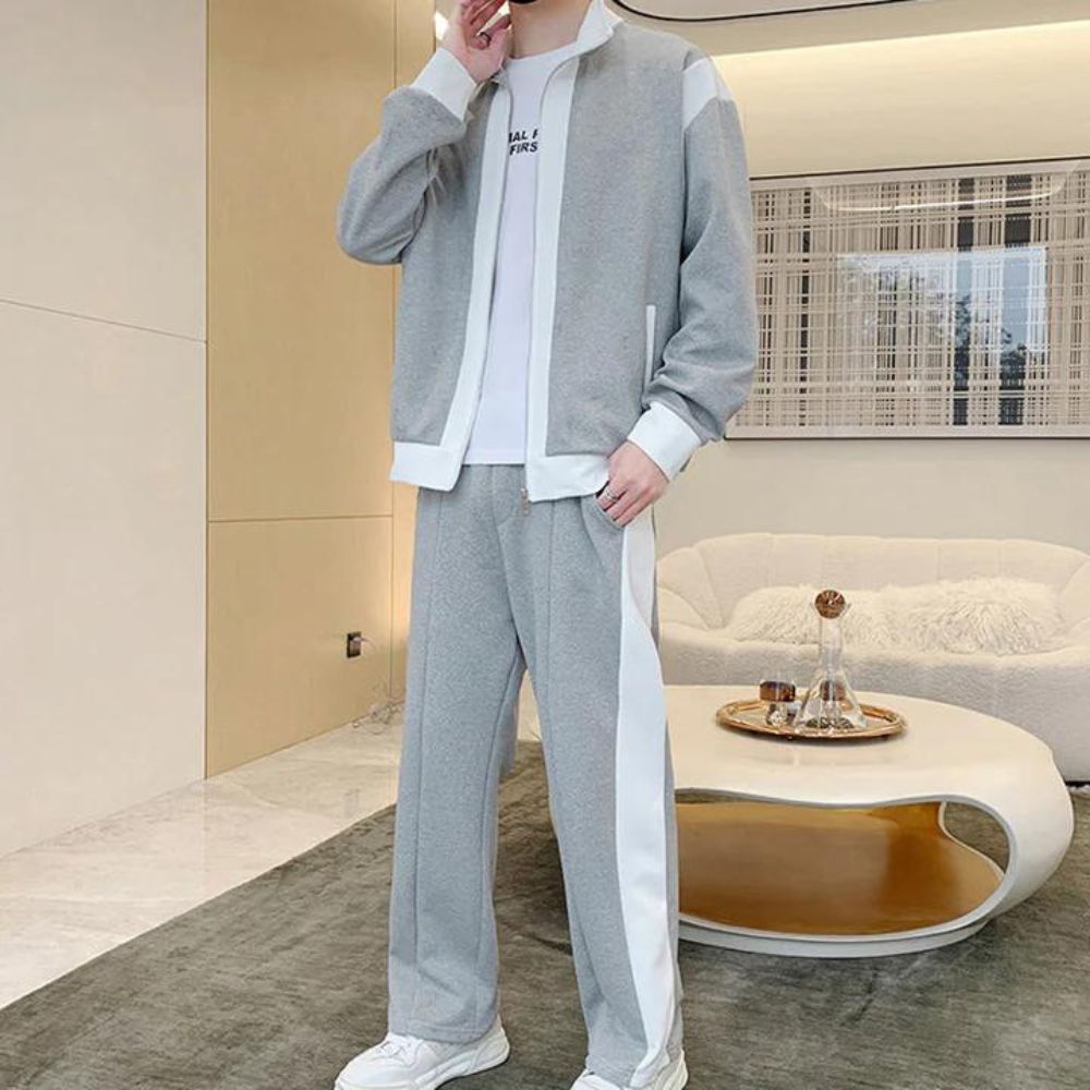 Herr Fritidsdräkt Avslappnad Mjuk Polyester-5