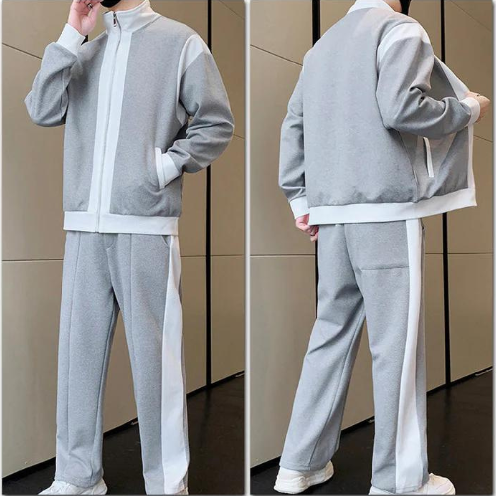 Herr Fritidsdräkt Avslappnad Mjuk Polyester-3