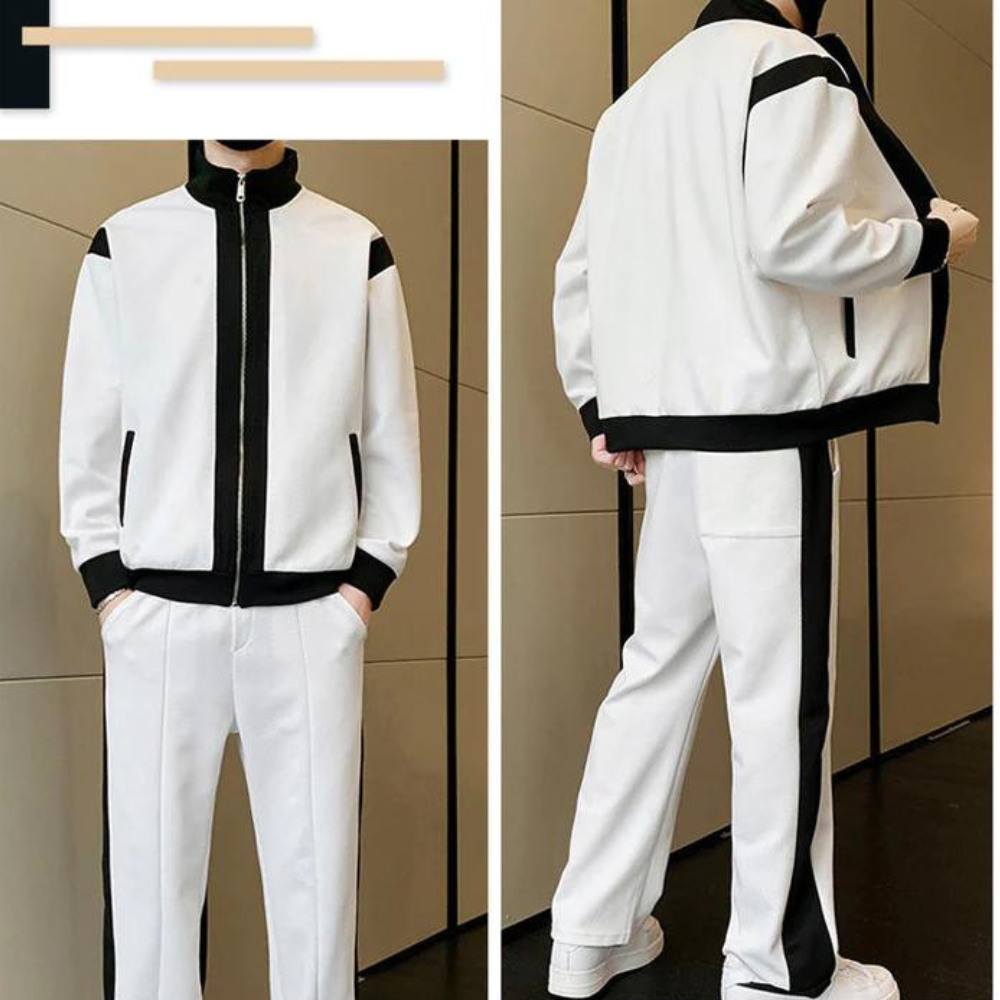 Herr Fritidsdräkt Avslappnad Mjuk Polyester-2