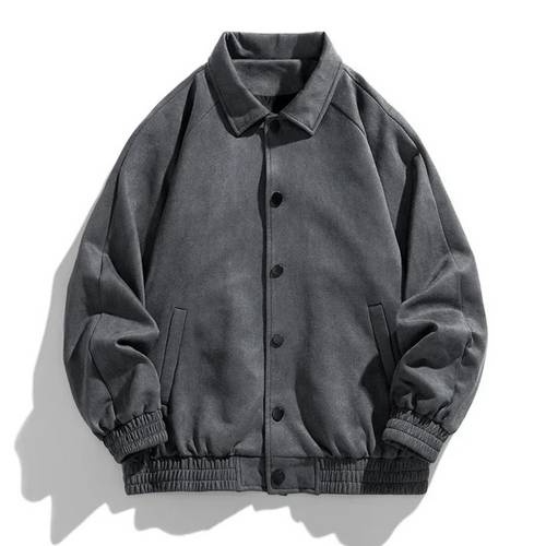 Herrjacka Vintage Stil Högkvalitativt Material för Höst- och Vinteroutfits-1