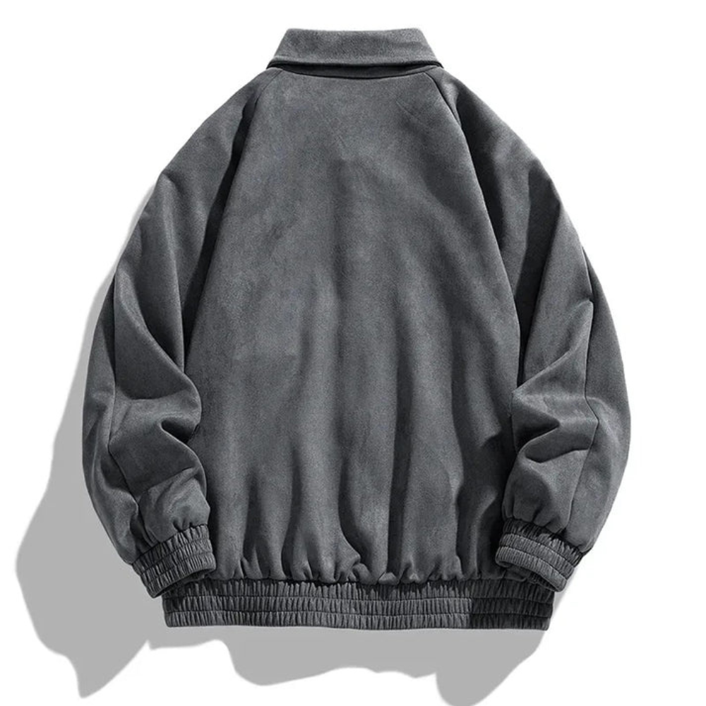 Herrjacka Vintage Stil Högkvalitativt Material för Höst- och Vinteroutfits-2