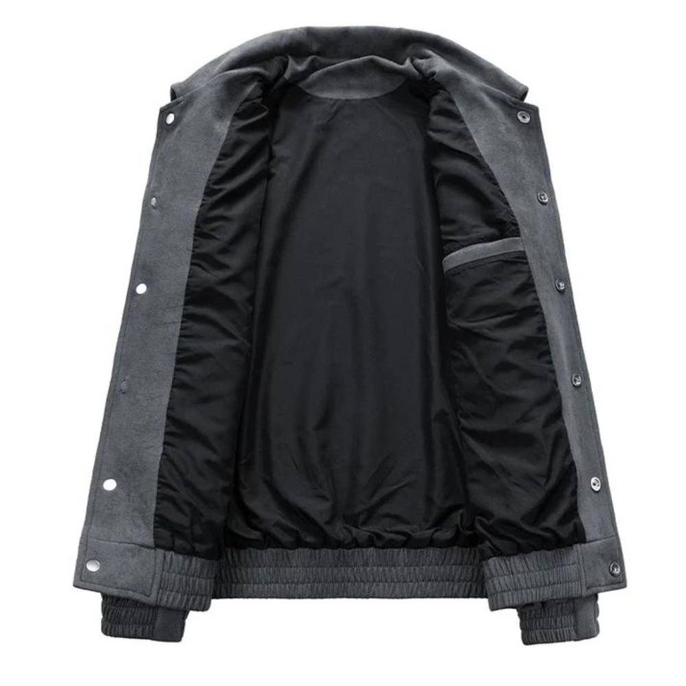 Herrjacka Vintage Stil Högkvalitativt Material för Höst- och Vinteroutfits-3