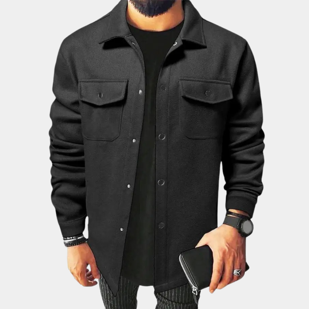 Herrskjorta Varmt Material Mjuk Polyester för Kalla Dagar-2
