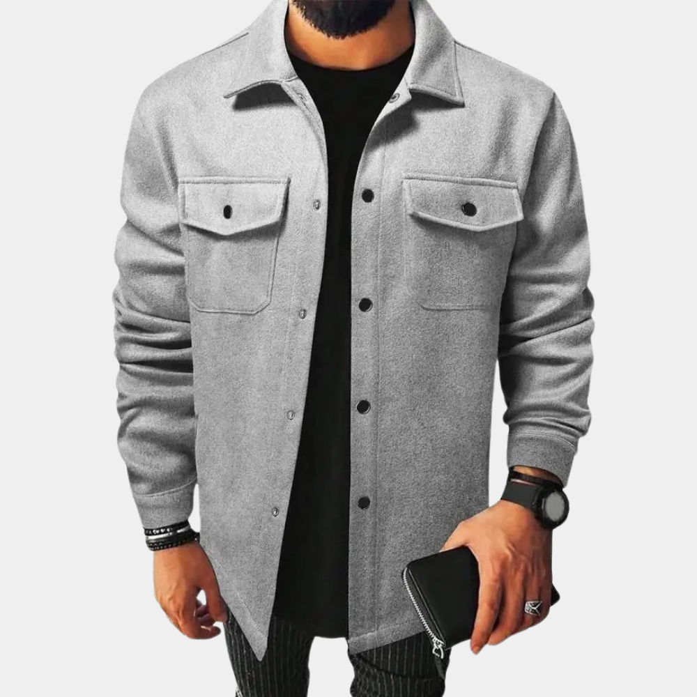 Herrskjorta i Mjuk Polyester för Kalla Dagar – Värmande, Tidlös Design, Normal Snitt, L-3XL 3