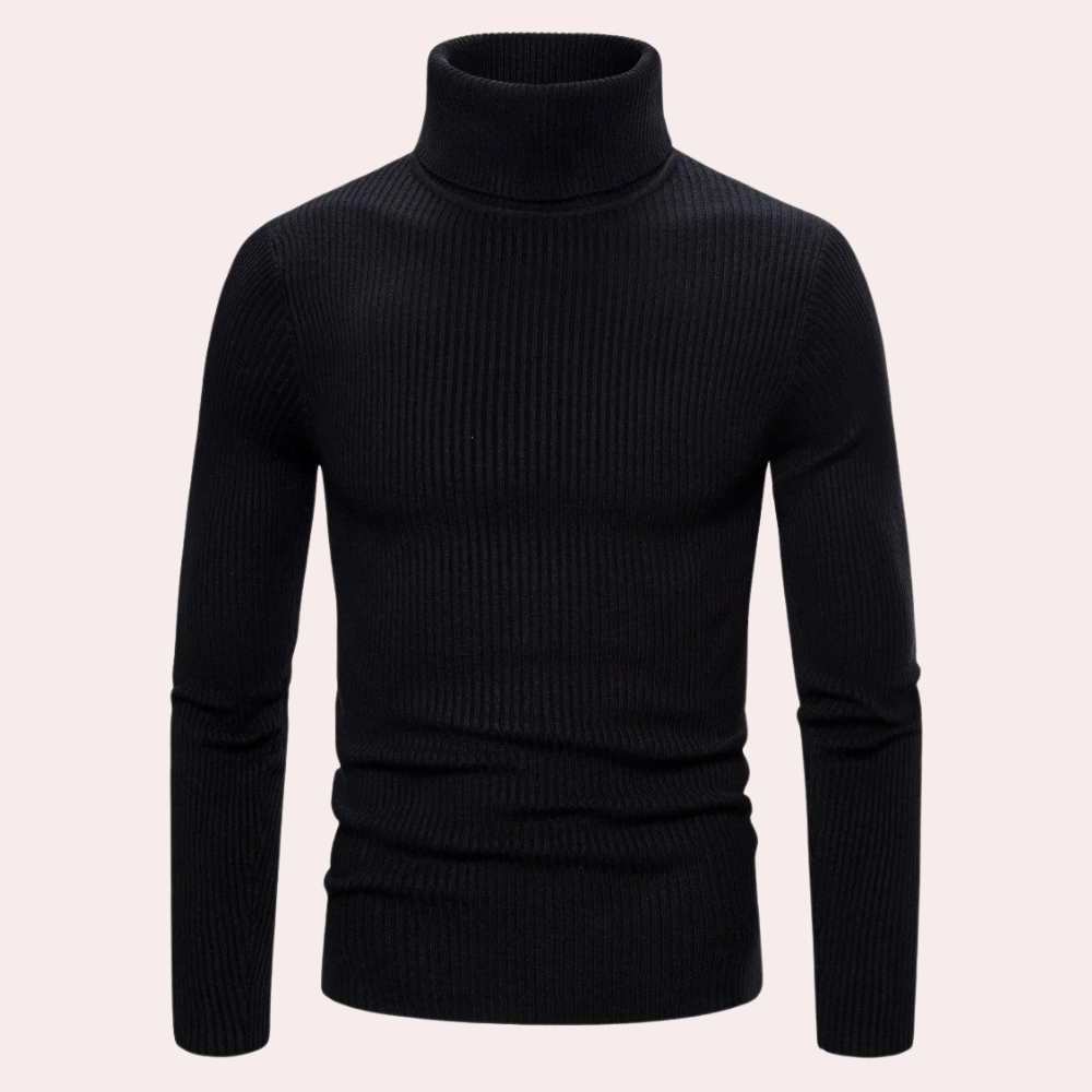 Dam Turtleneck Tröja Långa Ärmar Bomull Elegant Komfort-3