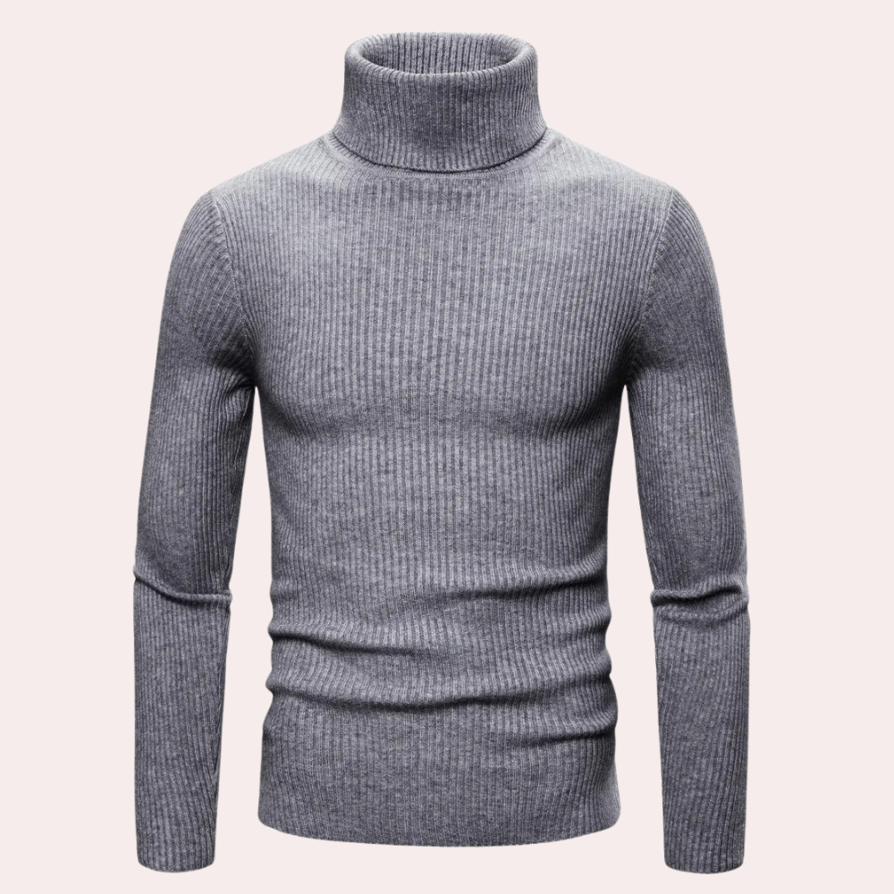 Dam Turtleneck Tröja Långa Ärmar Bomull Elegant Komfort-4
