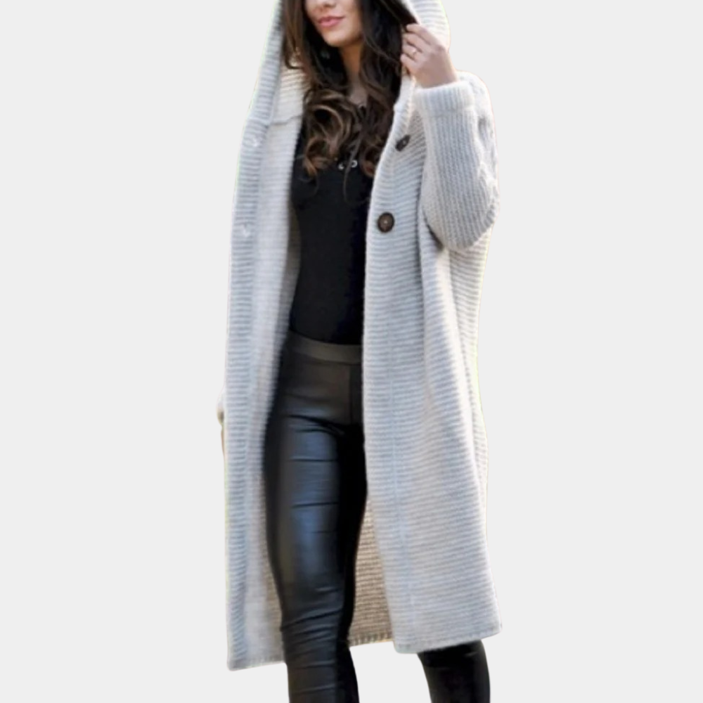 Damjacka med Huva Elegant Design Normal Passform Polyester-4