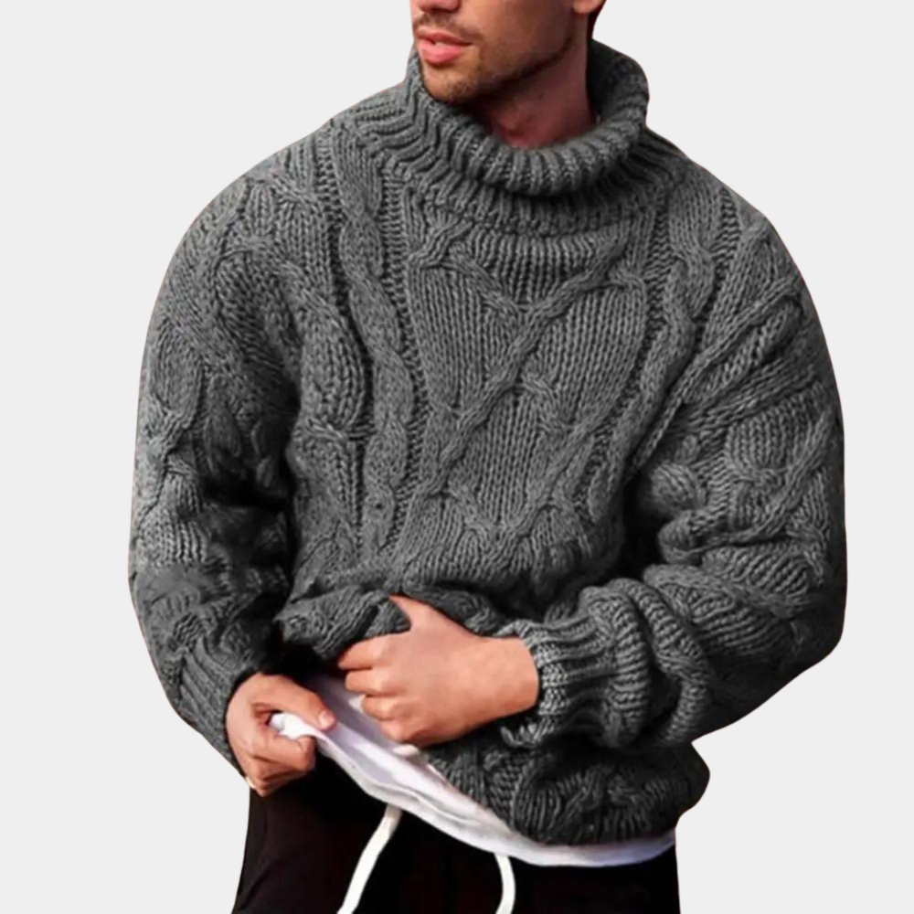 Herr Tröja Flätad Design Stickad Akryl Vinter 3