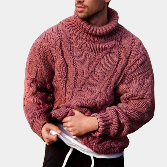 Herr Tröja FlÀtad Design Stickad Akryl Vinter 1