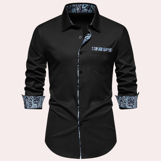 Herrskjorta Paisley Mönster Modern Passform Bomullspolyesterblandning-1