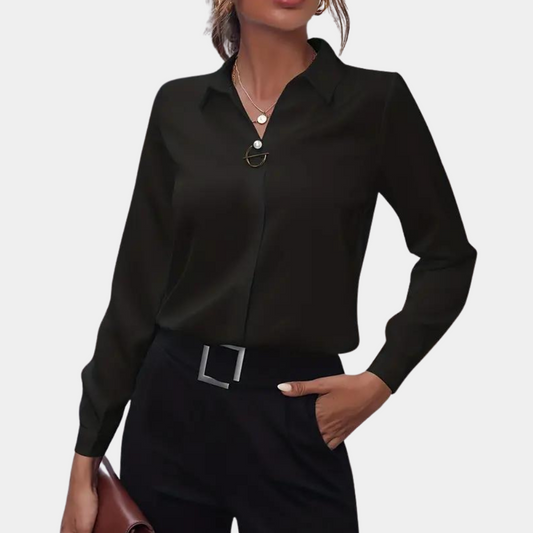 Kvinnors Blus Enkel Stil Polyester-1
