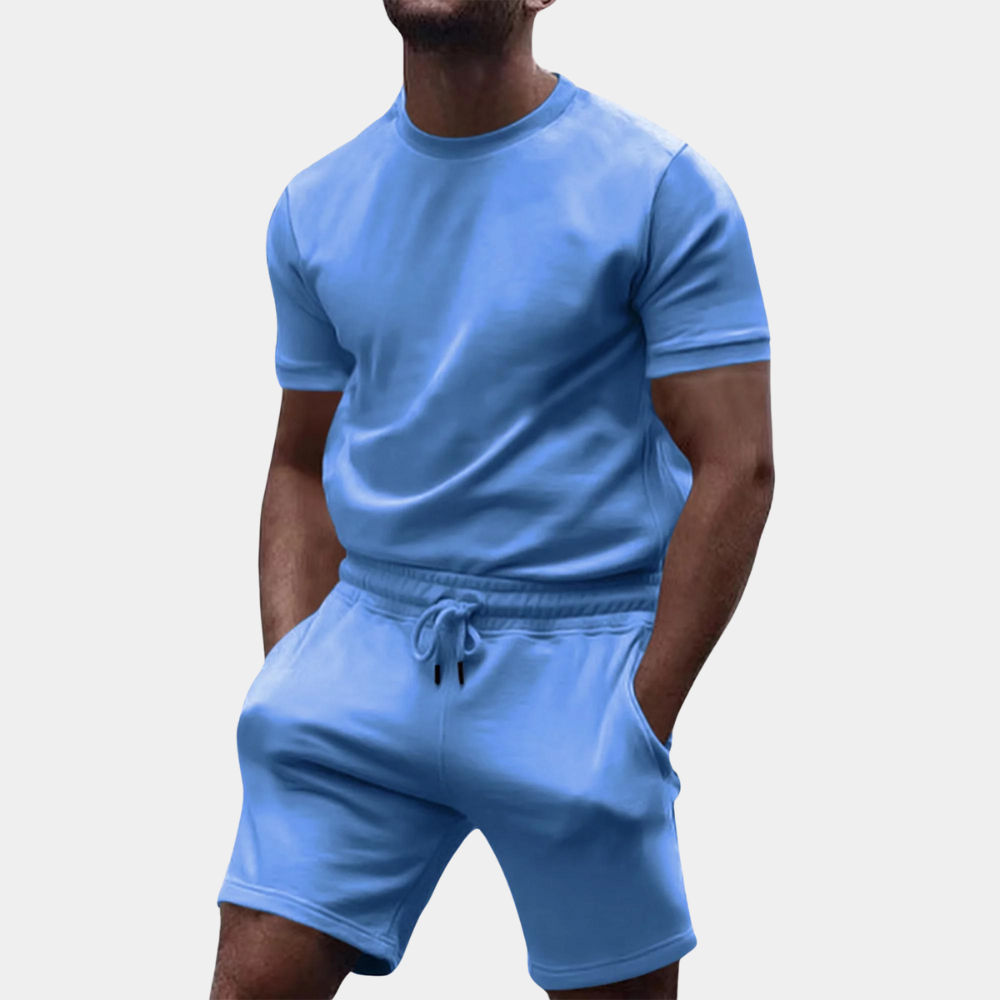 Herren Topp och Shorts Set Avslappnad Högkvalitativt Material-2