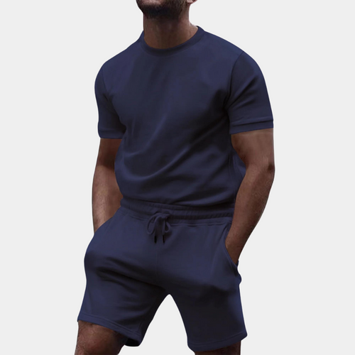 Herren Topp och Shorts Set Avslappnad Högkvalitativt Material-1