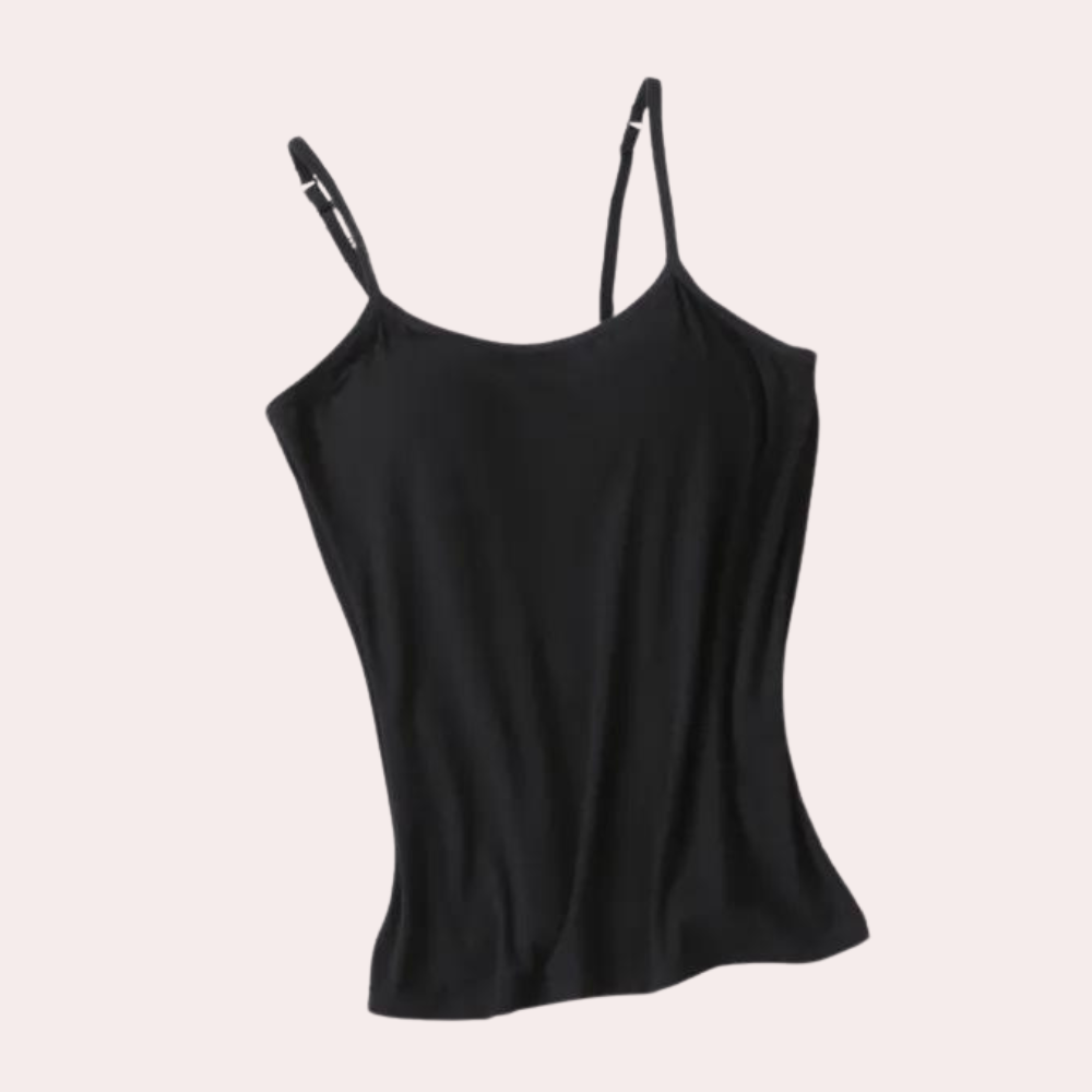 Dam Tank Top Vadderad Polyester Elegant Skjorta-2