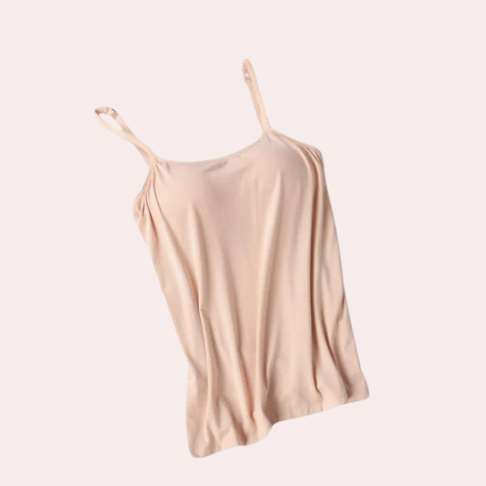 Dam Tank Top Vadderad Polyester Elegant Skjorta-1