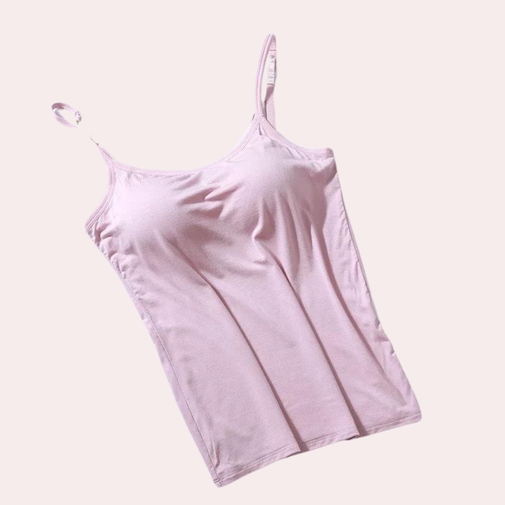Dam Tank Top Vadderad Polyester Elegant Skjorta-5