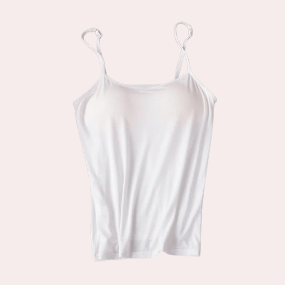 Dam Tank Top Vadderad Polyester Elegant Skjorta-3