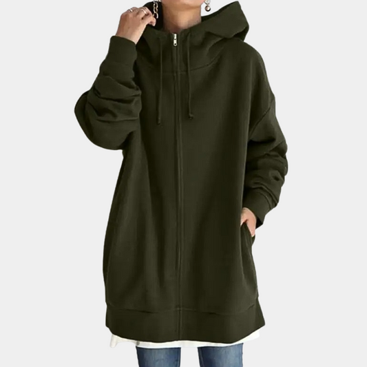 Dam Hoodie Sportig 100% Bomull-1