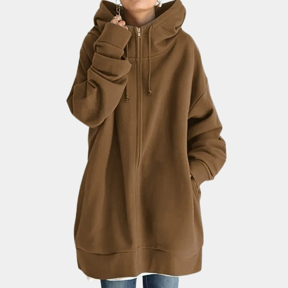 Dam Hoodie Sportig 100% Bomull-3