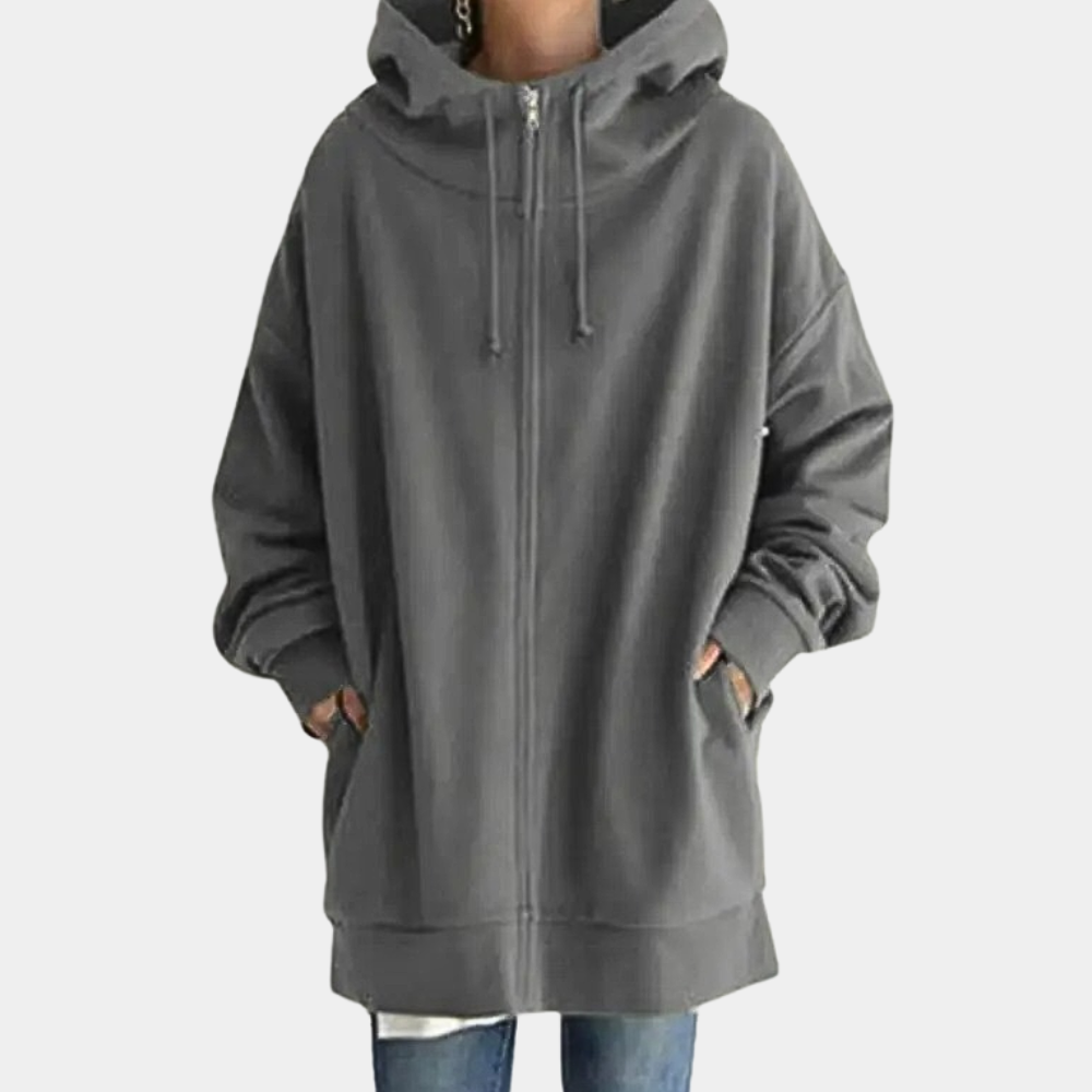 Dam Hoodie Sportig 100% Bomull-2