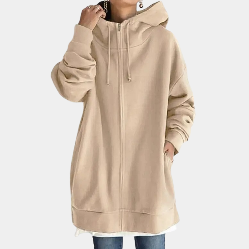 Dam Hoodie Sportig 100% Bomull-5