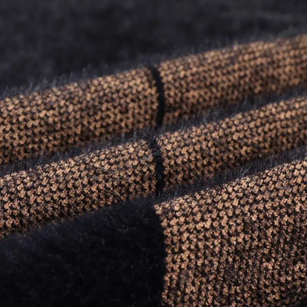 Stickad Herr Tröja i Mjuk Bomulls- och Ullblandning med Rund Halsringning – Komfortabel Modern Passform 2