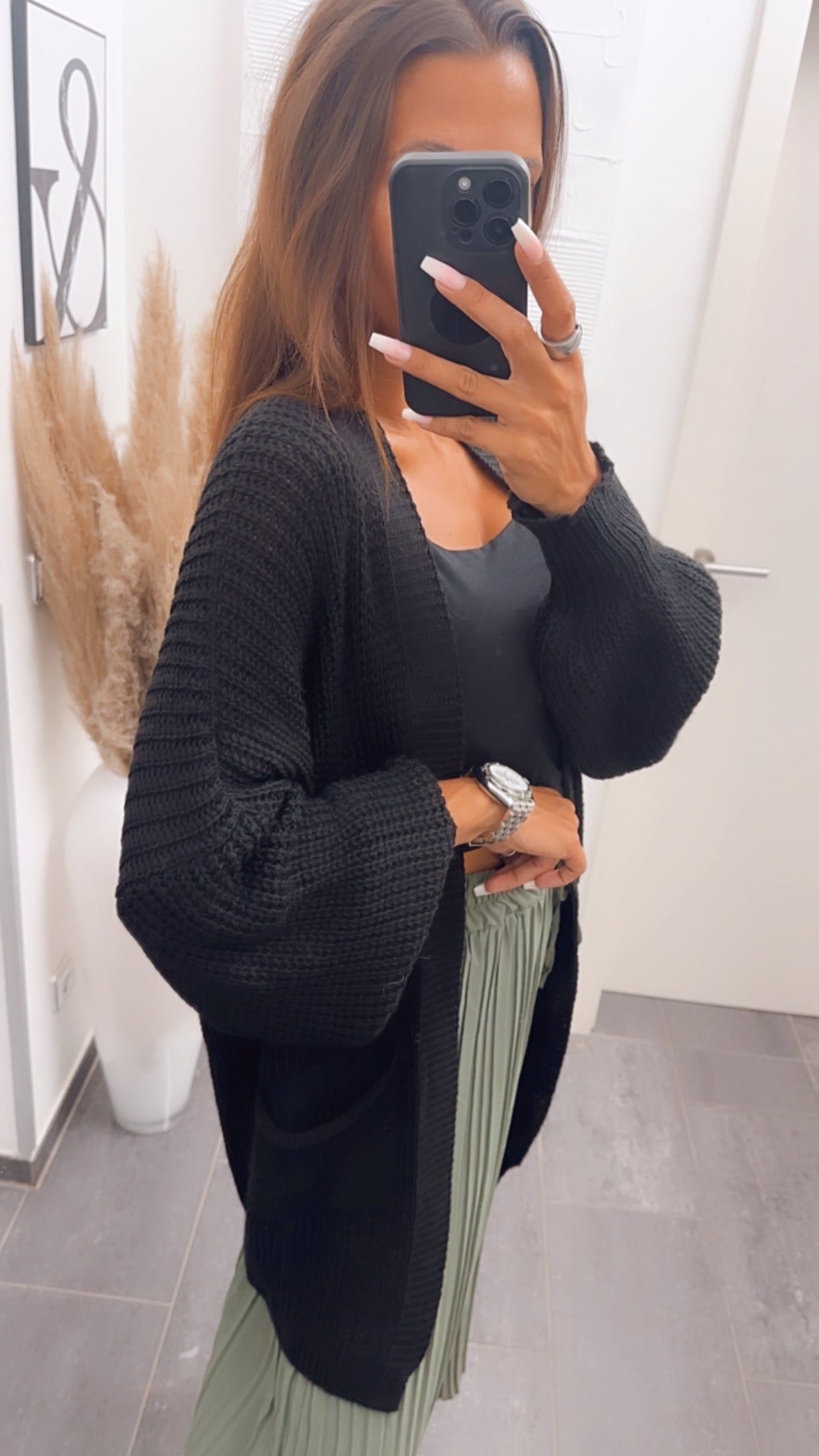 Lång Kofta Dam Avslappnad 100% Akryl-3