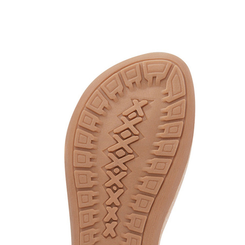 Dam Sandaler Platta Mikrofiber med Uggla Dekoration och Elastisk Rem-6