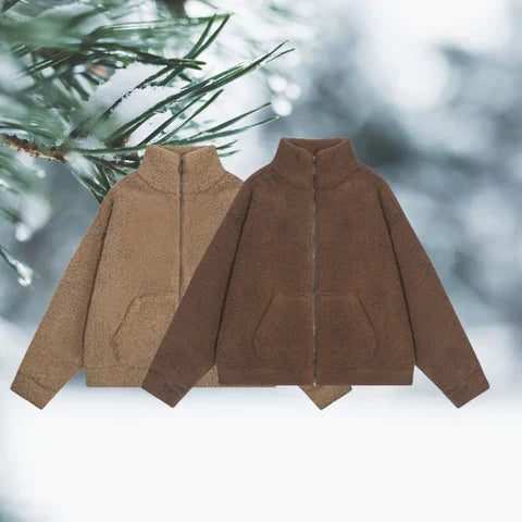 Kvinno Kappa Teddy Med Huva Komfortabel Vinterjacka-3