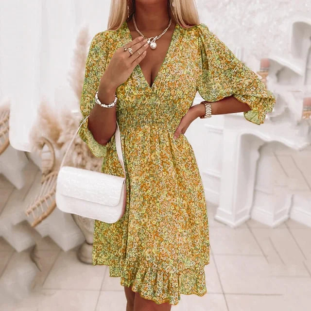 Variant image for Dam Sommarklänning Bohemisk Lätt Material För Bröllop Och Fest-12