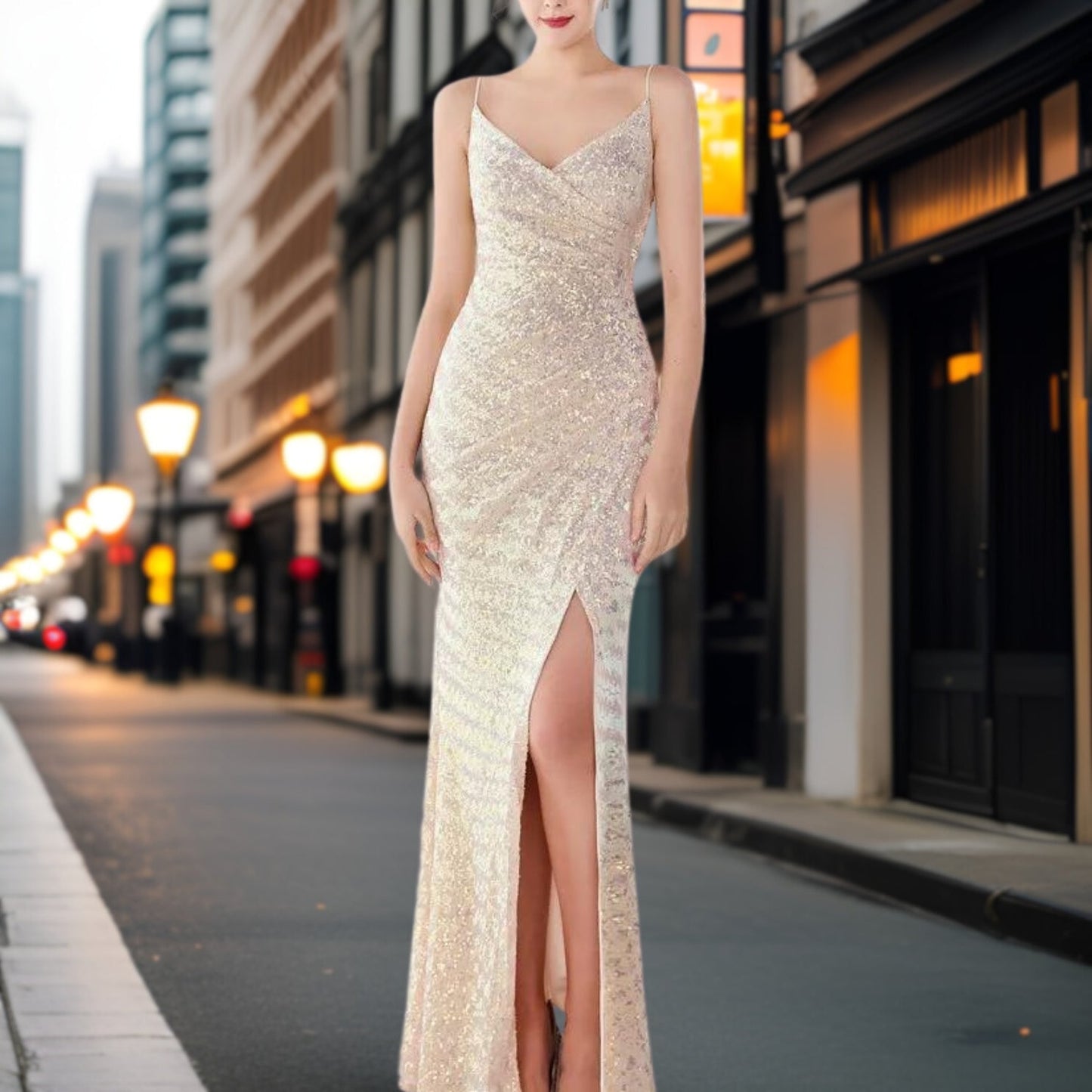 Variant image for Dam Aftonklänning Lång Modern Nylon Elegant Design-36