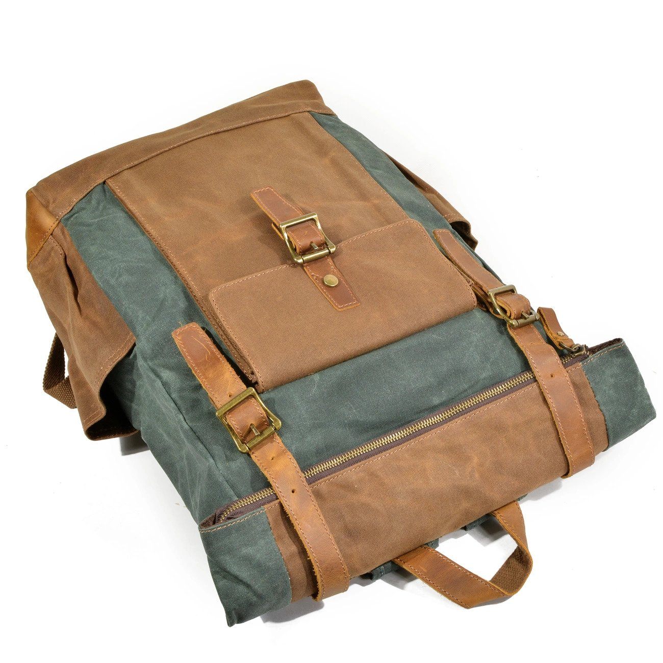 Herr Ryggsäck Canvas Robust Läder 4