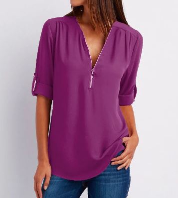 Dam Blus Avslappnad Stil Andningsbart Material-6