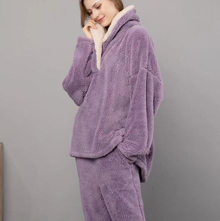 Variant image for Dam Pyjamas Set Långärmad Fleece med Matchande Pyjamasbyxor-6