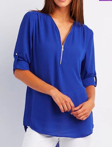 Dam Blus Avslappnad Stil Andningsbart Material-1