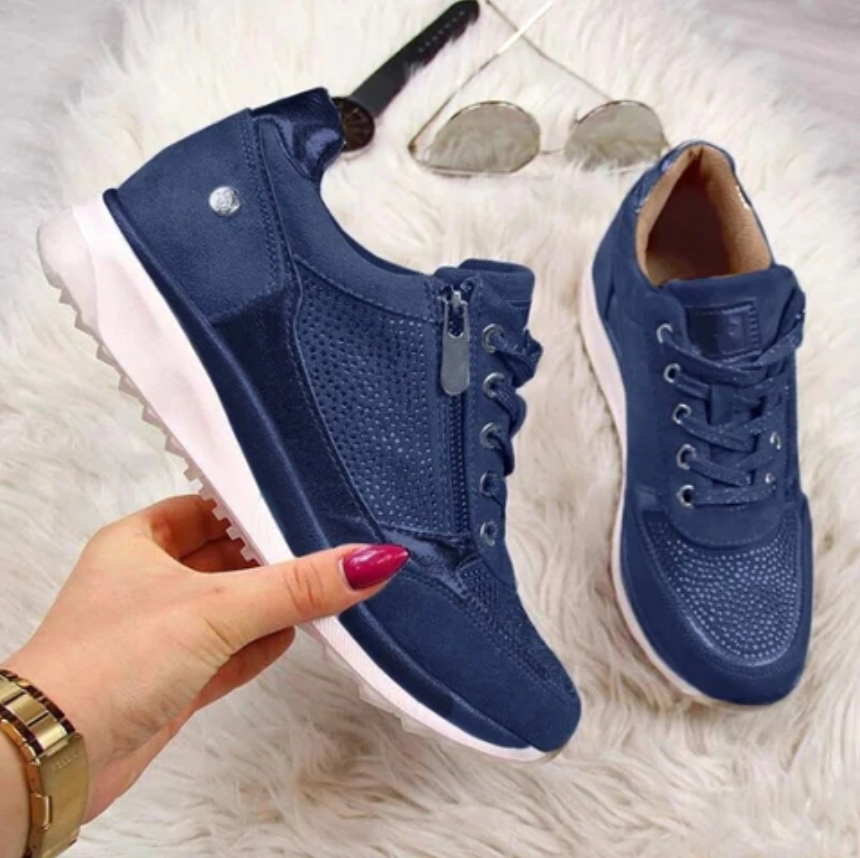 Kvinnors Komfortgymnastikskor med Ortopediskt Stöd i Syntetmaterial – Lätta och Stilrena Sneakers för Vardag och Fritid 8