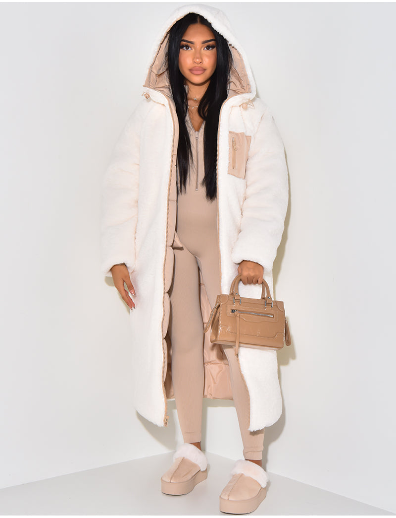 Vinterjacka Dam Reversibel Fleece Lång Jacka-4