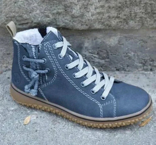 Vinterskor Dam Läderstövlar Vintage Stil Högkvalitativ Gummisulor-1